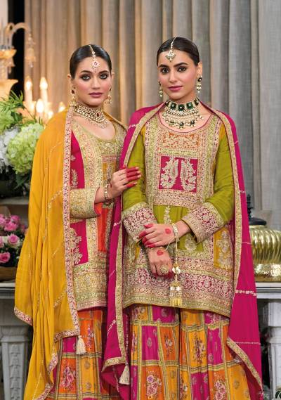 EB 1746 & 1747 BY OS DESIGNER CHINON SALWAR SUIT WHOLESALER IN INDIA